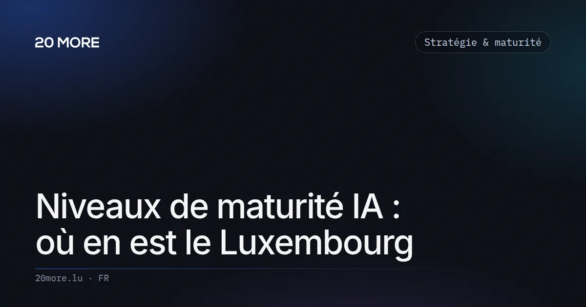 Niveaux de maturité IA : où en est le Luxembourg