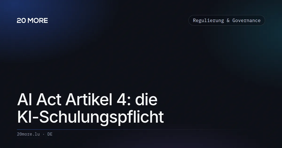 AI Act Artikel 4: die KI-Schulungspflicht