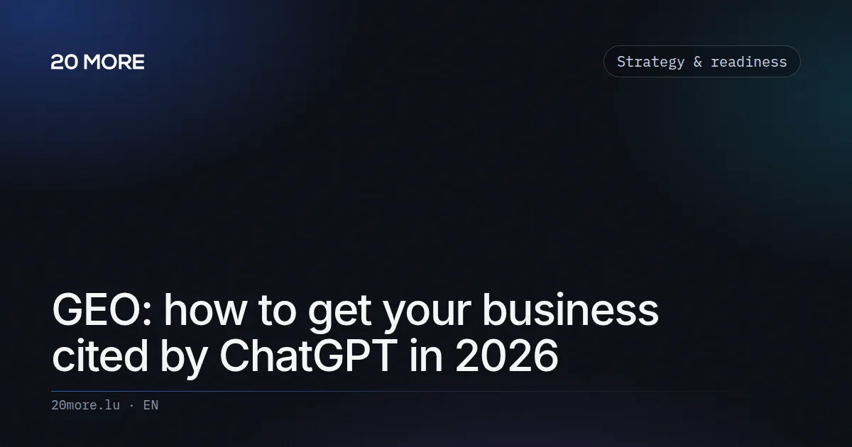GEO: how to get your business cited by ChatGPT in 2026