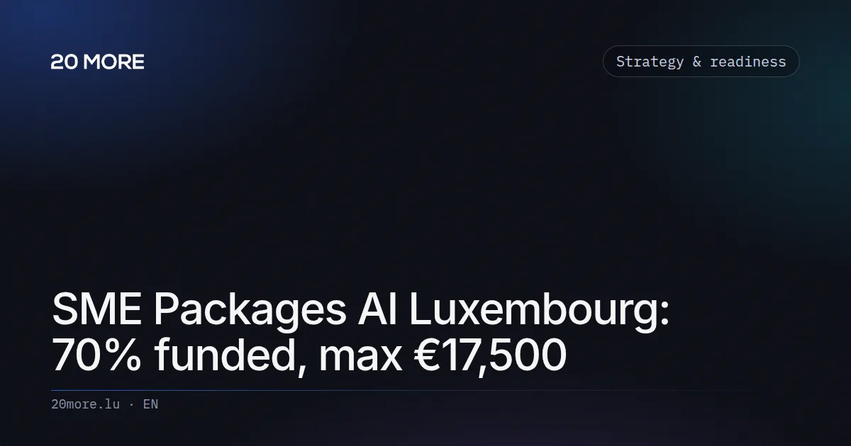 SME Packages AI Luxembourg: 70% funded, max €17,500